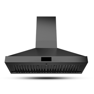 Induction Hardware 60-Inch Wall Mount Range Hood, 1800 CFM, Black Stainless Steel, S-RH60-PW-BS