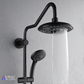 FORNO AcquaSPA System with 8" 6 Function Rainfall Shower Head, 5-in-1 Handheld Shower and 3 Function Adjustable Body Jet in Matte Black