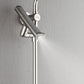FORNO AcquaFALL Traditional Arm Shower System with 8" 6 Function Rainfall Shower Head, 5-in-1 Handheld Shower and 3 Function Body Jet in Brushed Nickel
