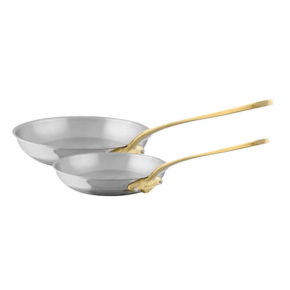 Mauviel 1830 M'COOK B 5-Ply 2-Piece Frying Pan Set With Brass Handles