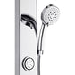 FORNO AcquaSPA Shower Panel with SensoTemp, 9" Rainfall Shower Head, 5-in-1 Handheld Shower and 3 Body Jets in Mirrored Stainless Steel