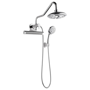 FORNO AcquaFALL Mini Spa System with 8" 6 Function Rainfall Shower Head, 5-in-1 Handheld Shower and 3 Function Body Jet in Polished Chrome