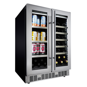Danby Silhouette 24" 61 Can/23 Bottle Dual Zone Wine Cooler with LED Lights, DBC047D3BSSPR