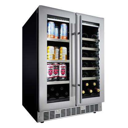 Danby Silhouette 24" 61 Can/23 Bottle Dual Zone Wine Cooler with LED Lights, SPRBC047D1SS