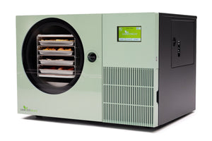 Harvest Right Countertop 360 freeze dryer in sage green, left angle