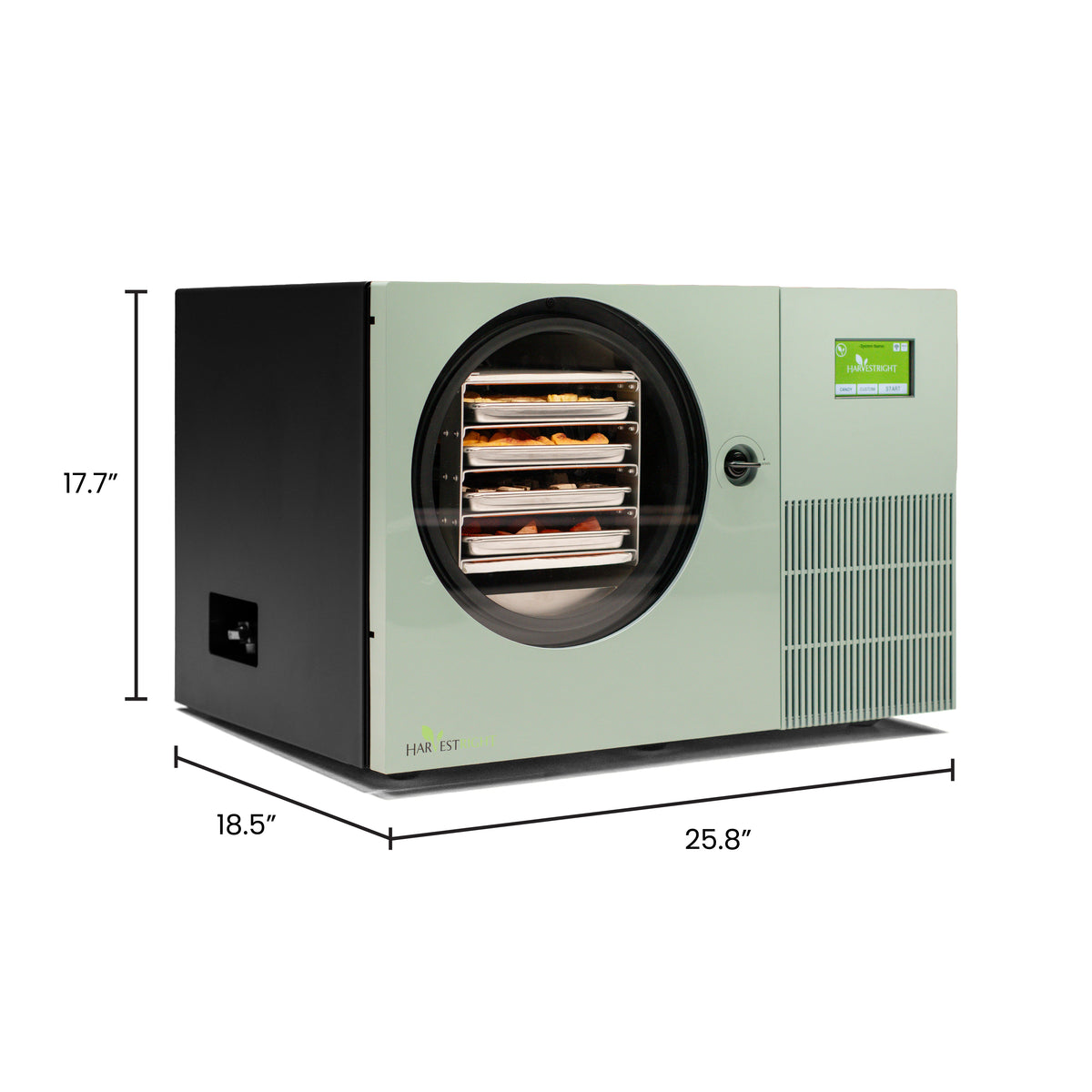 Harvest Right Countertop 360 sage green freeze dryer dimensions