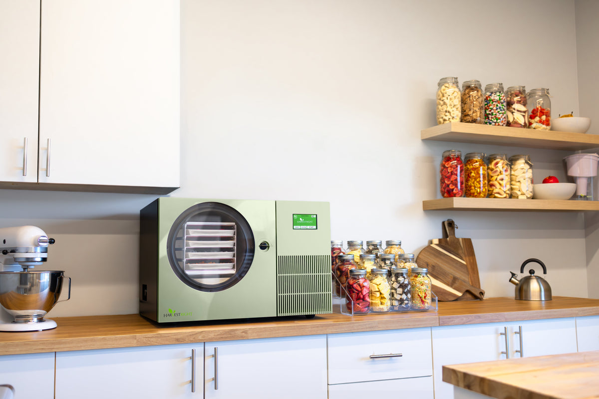 Harvest Right Countertop 360 sage green freeze dryer lifestyle photo