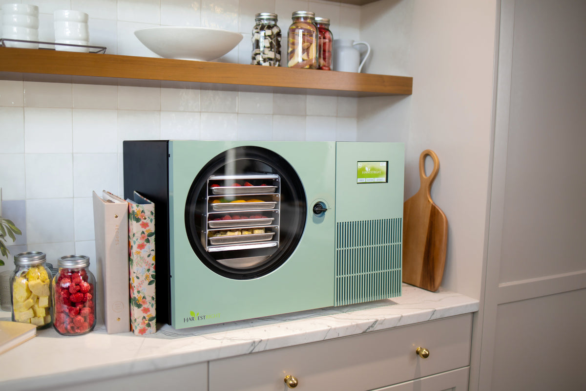 Harvest Right Countertop 360 sage green freeze dryer lifestyle photo