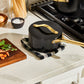 Caraway Sauce Pan in White with Gold Handle