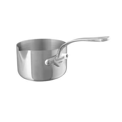Mauviel 1830 M'COOK 5-Ply Sauce Pan With Pouring Spout, Cast Stainless Steel Handle, 0.8-Qt