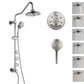 FORNO AcquaSPA System with 8" 6 Function Rainfall Shower Head, 5-in-1 Handheld Shower and 3 Function Adjustable Body Jet in Brushed Nickel