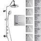 FORNO AcquaSPA System with 8" 6 Function Rainfall Shower Head, 5-in-1 Handheld Shower and 3 Function Adjustable Body Jet in Polished Chrome