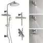 FORNO AcquaFALL Shower System with 9" Rainfall Shower Head, 5-in-1 Handheld Shower and 3 Function Body Jet in Brushed Nickel