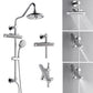 FORNO AcquaFALL Traditional Arm Shower System with 8" 6 Function Rainfall Shower Head, 5-in-1 Handheld Shower and 3 Function Body Jet in Polished Chrome