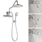 FORNO AcquaFALL Mini Spa System with 9" Rainfall Shower Head, 5-in-1 Handheld Shower and 3 Function Body Jet in Brushed Nickel