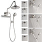 FORNO AcquaFALL Mini Spa System with 8" 6 Function Rainfall Shower Head, 5-in-1 Handheld Shower and 3 Function Body Jet in Brushed Nickel