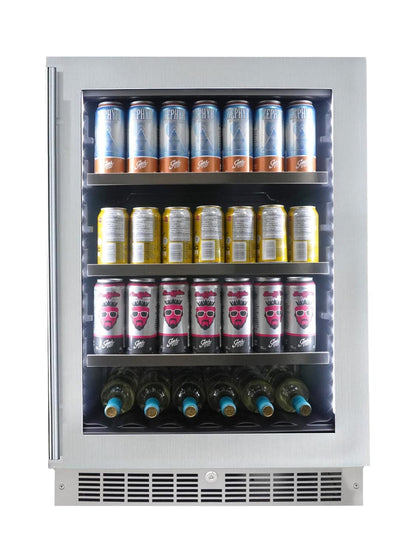 Danby Silhouette Pro 24" 6 Wine Bottle/126 Can Beverage Center with LED Lights, SPRBC056D1SS