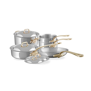 Mauviel 1830 M'COOK B 5-Ply 9-Piece Cookware Set With Brass Handles