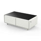 FORNO Evoluto  51" Smart Coffee Table – Dual Fridge Drawers, Bluetooth Audio, Wireless Charging, RGB Light in Black in White, FCTFR7006-51WHT