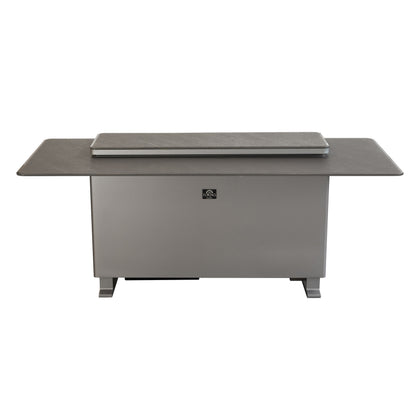 FORNO Elevato Smart Bar Table with 5.2 cu. ft. Fridge/Freezer, Motorized Lift System, Bluetooth Control in Sandstone Black, FBTFR7037-72BLK