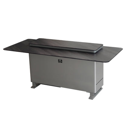 FORNO Elevato Smart Bar Table with 5.2 cu. ft. Fridge/Freezer, Motorized Lift System, Bluetooth Control in Midnight Marble, FBTFR7037-72GRY