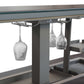 FORNO Elevato Smart Bar Table with 5.2 cu. ft. Fridge/Freezer, Motorized Lift System, Bluetooth Control in Midnight Marble, FBTFR7037-72GRY
