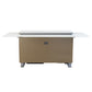 FORNO Elevato Smart Bar Table with 5.2 cu. ft. Fridge/Freezer, Motorized Lift System, Bluetooth Control in White and Luxury Champagne Finish, FBTFR7037-72WHT