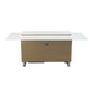 FORNO Elevato Smart Bar Table with 5.2 cu. ft. Fridge/Freezer, Motorized Lift System, Bluetooth Control in White and Luxury Champagne Finish, FBTFR7037-72WHT
