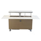 FORNO Elevato Smart Bar Table with 5.2 cu. ft. Fridge/Freezer, Motorized Lift System, Bluetooth Control in White and Luxury Champagne Finish, FBTFR7037-72WHT