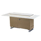 FORNO Elevato Smart Bar Table with 5.2 cu. ft. Fridge/Freezer, Motorized Lift System, Bluetooth Control in White and Luxury Champagne Finish, FBTFR7037-72WHT