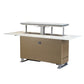 FORNO Elevato Smart Bar Table with 5.2 cu. ft. Fridge/Freezer, Motorized Lift System, Bluetooth Control in White and Luxury Champagne Finish, FBTFR7037-72WHT