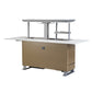 FORNO Elevato Smart Bar Table with 5.2 cu. ft. Fridge/Freezer, Motorized Lift System, Bluetooth Control in White and Luxury Champagne Finish, FBTFR7037-72WHT