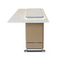 FORNO Elevato Smart Bar Table with 5.2 cu. ft. Fridge/Freezer, Motorized Lift System, Bluetooth Control in White and Luxury Champagne Finish, FBTFR7037-72WHT