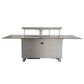 FORNO Cinetico Smart Dining Table with 5.3 cu. ft. Fridge/Freezer, Motorized Lift System, Bluetooth Control in Sandstone Black, FDTFR7044-86BLK