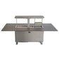 FORNO Cinetico Smart Dining Table with 5.3 cu. ft. Fridge/Freezer, Motorized Lift System, Bluetooth Control in Sandstone Black, FDTFR7044-86BLK