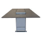 FORNO Cinetico Smart Dining Table with 5.3 cu. ft. Fridge/Freezer, Motorized Lift System, Bluetooth Control in Sandstone Black, FDTFR7044-86BLK