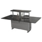 FORNO Cinetico Smart Dining Table with 5.3 cu. ft. Fridge/Freezer, Motorized Lift System, Bluetooth Control in Midnight Marble, FDTFR7044-86GRY