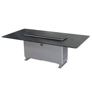 FORNO Cinetico Smart Dining Table with 5.3 cu. ft. Fridge/Freezer, Motorized Lift System, Bluetooth Control in Midnight Marble, FDTFR7044-86GRY