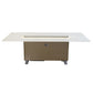FORNO Cinetico Smart Dining Table with 5.3 cu. ft. Fridge/Freezer, Motorized Lift System, Bluetooth Control in White and Luxury Champagne Finish, FDTFR7044-86WHT