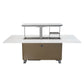 FORNO Cinetico Smart Dining Table with 5.3 cu. ft. Fridge/Freezer, Motorized Lift System, Bluetooth Control in White and Luxury Champagne Finish, FDTFR7044-86WHT