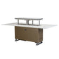 FORNO Cinetico Smart Dining Table with 5.3 cu. ft. Fridge/Freezer, Motorized Lift System, Bluetooth Control in White and Luxury Champagne Finish, FDTFR7044-86WHT