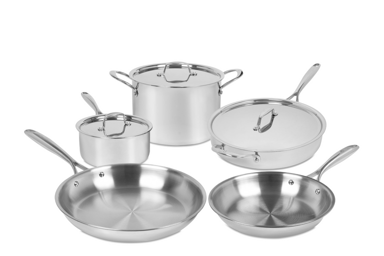 Sardel 8 Piece Complete Stainless Steel Cookware Set
