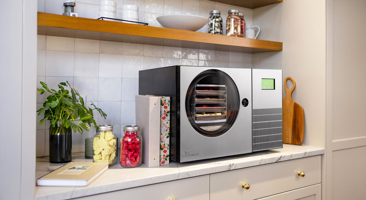 Harvest Right Countertop 360 stainless steel freeze dryer lifestyle photo