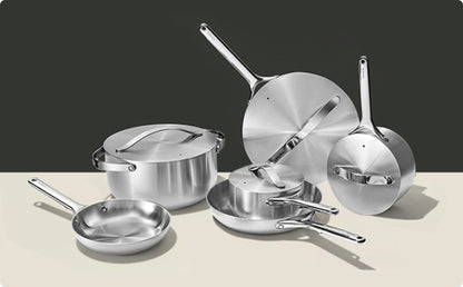 Caraway Stainless Steel Cookware & Minis Set