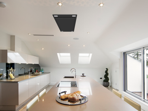 600 CFM Black Flush Ceiling Mount Range Hood - VICTORY Sunset