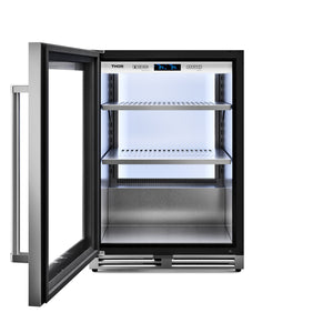 THOR Kitchen 24" 140 Can Left Door Swing Beverage Cooler, TBR24U-LH
