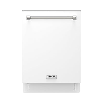 THOR Kitchen 24" Dishwasher in White, 7 Wash Cycles, 3 Racks, Energy Star, TDW24C7W