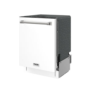 THOR Kitchen 24" Dishwasher in White, 7 Wash Cycles, 3 Racks, Energy Star, TDW24C7W