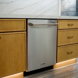 THOR Kitchen 24" Stainless Steel Built-In Dishwasher, 47 dBA, 7 Wash Cycles, 3 Racks, Energy Efficient, TDW24C7