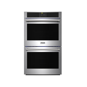 THOR Kitchen 30" 9.6 cu. ft. Professional Electric Double Wall Oven with Air Fry and Self-Clean in Stainless Steel, TEW30ED